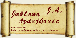 Jablana Azdejković vizit kartica